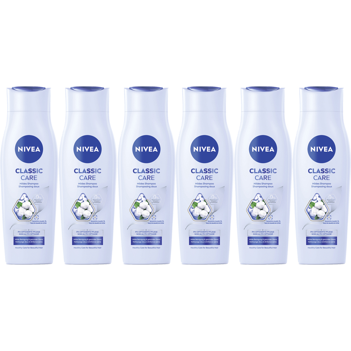 Nivea Classic Care Mild pH Balance Shampoo Milde Pflege 250ml 6er Pack