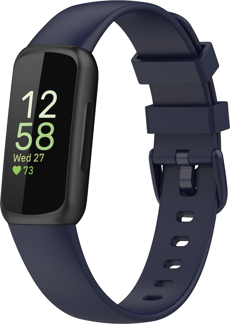 Pre Fitbit Inspire 3 jednofarebné silikónové hodinky veľkosť S tmavo modrý náhradný náramok inteligentné hodinky