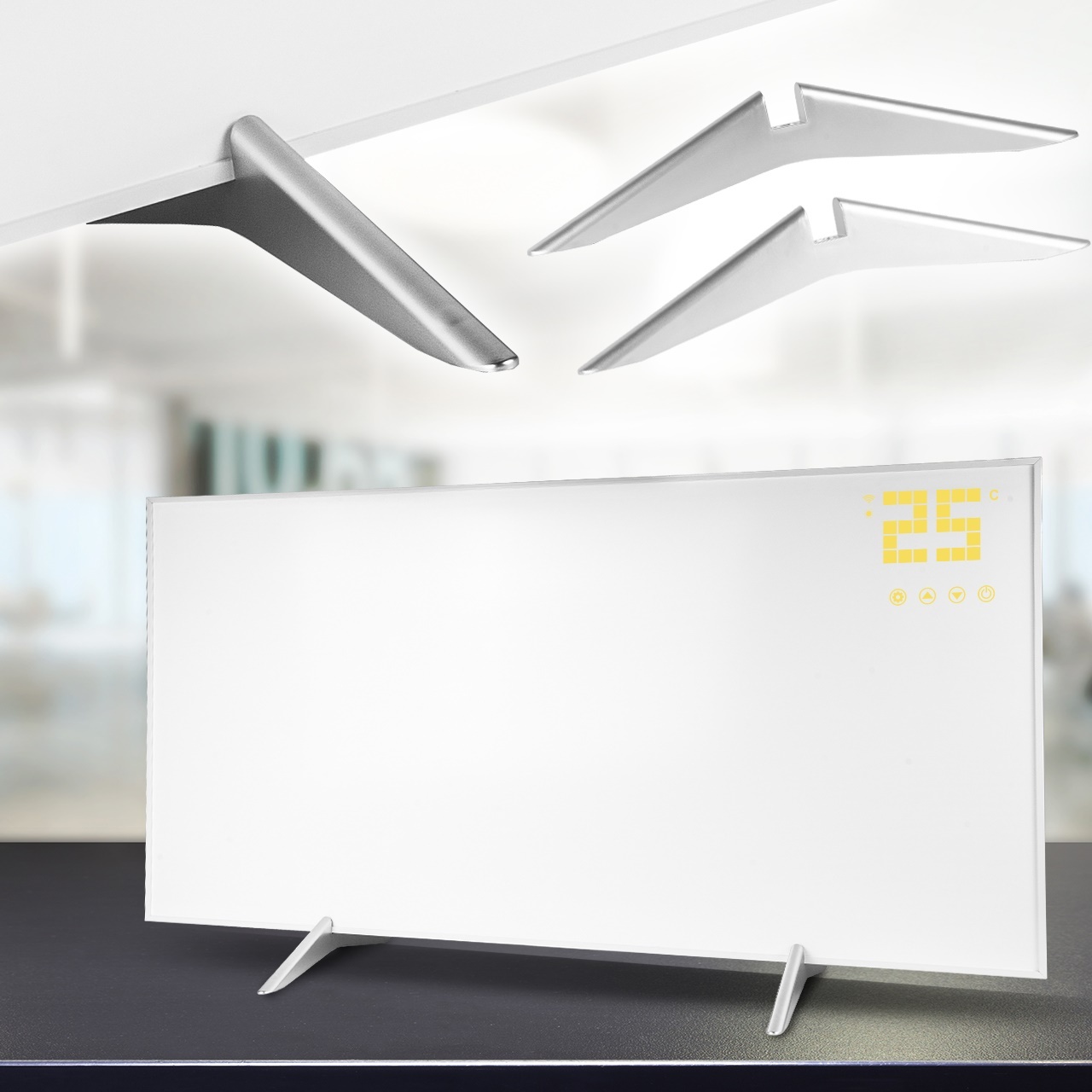Infrarotheizung mit Fernbedienung Maltec WIFI APP 770W Thermostat Timer Heizplatte Heizkörper Heizpaneel Standgerät Wandmontage Konvektor Heizung