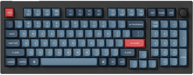 Keychron V5 Max QMK/VIA RGB-Knopf, roter Schalter, kabellose mechanische Tastatur (schwarz) V5M-D1