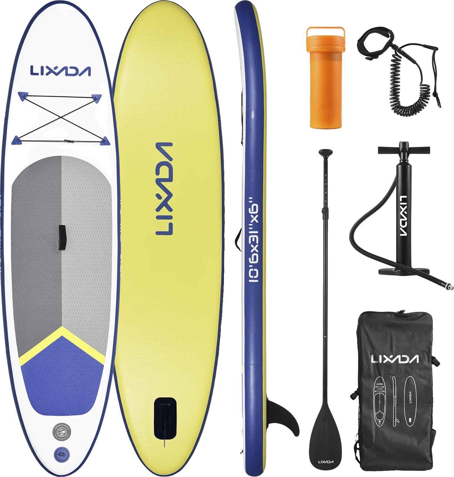 Nafukovací paddleboard, extra široký pre stabilitu, ľahký a odolný , modrý 2
