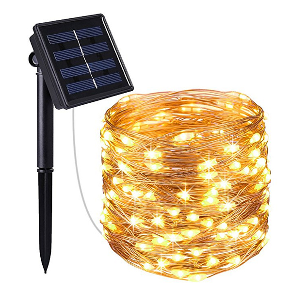 LED Lichterkette mit 50 LED ca 7 Meter lang blinkendes und konstantes Lic Solar 