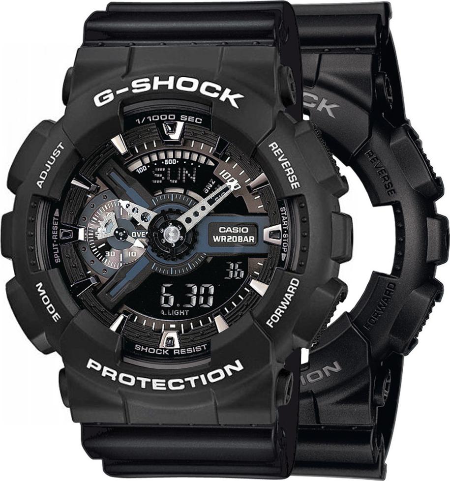 Casio G-Shock SET GA-110-1BER hodinky + BEZEL 10508136 + BAND 10347688 20BAR