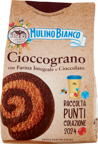 Barilla Mulino Bianco Cioccograno - Vollkornkekse mit Schokolade & Kakao - Ballaststoffreich & ohne Palmöl - 330g