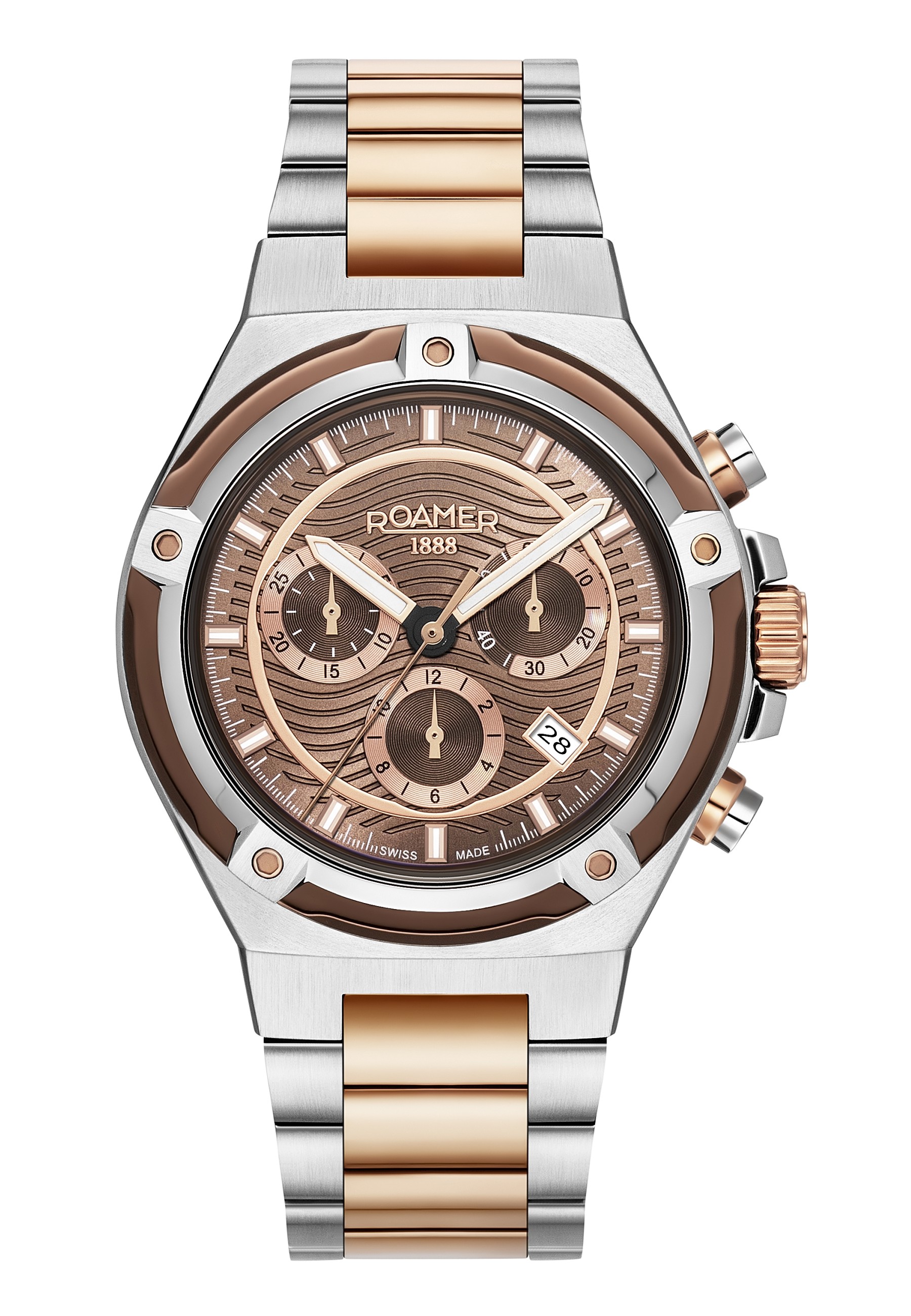 Roamer Herren Armbanduhr Tempomaster Chrono 42 mm Armband Edelstahl 221837 49 65 20