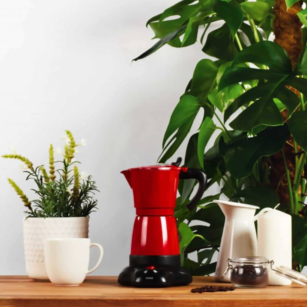 Livoo Elektrische Espressokocher Mokka 0,3 L 480 W Rot 445004