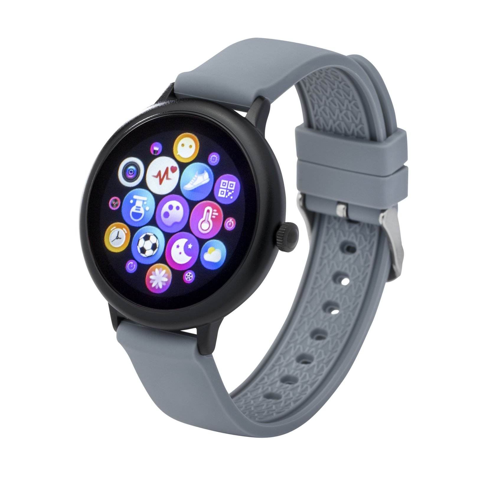 Fitness tracker/smartwatch s vymeniteľným náramkom čierna/sivá