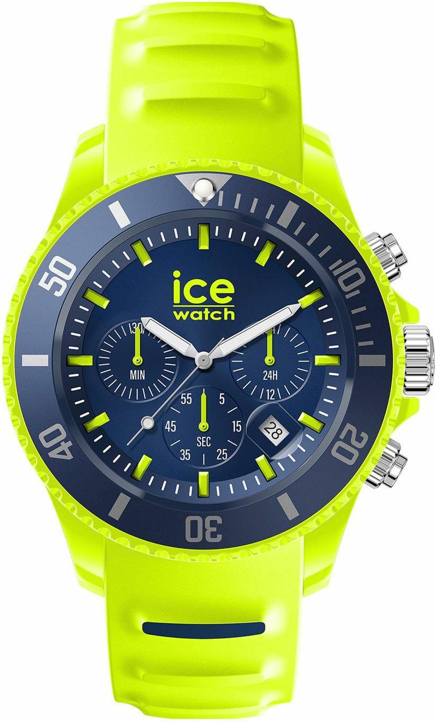 Ice-Watch 021594 Ice chrono yellow blue M Uhr Herrenuhr Silikon Gelb