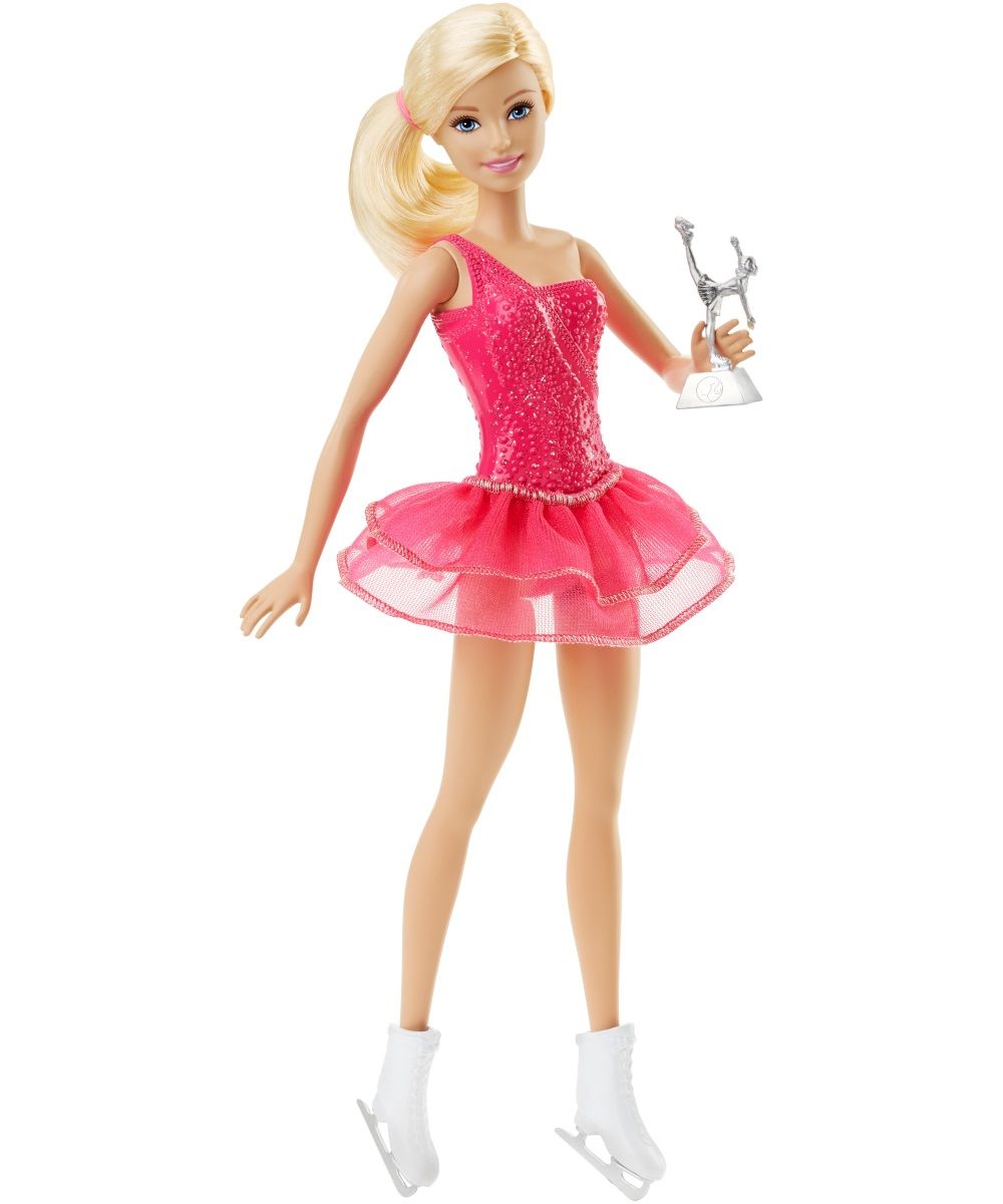 Mattel Barbie FFR35 Eiskunstläuferin-Puppe mit Pokal