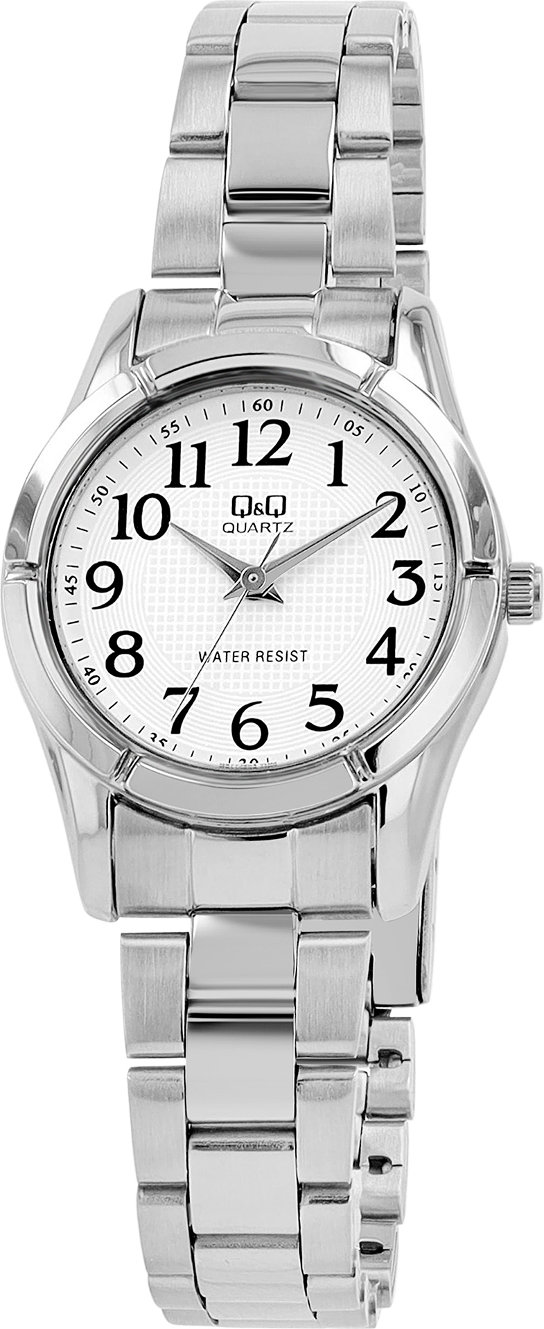 Q&Q Damenuhr, Metallgliederarmband, Faltschließe, silberfarben, 3ATM, Ø 28 mm