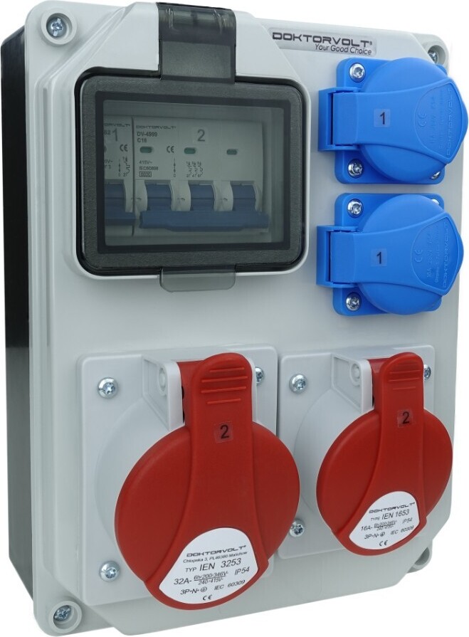 Quadro Elettrico Da Cantiere SOL-TEC 32/16A Distributore Di Corrente A Muro