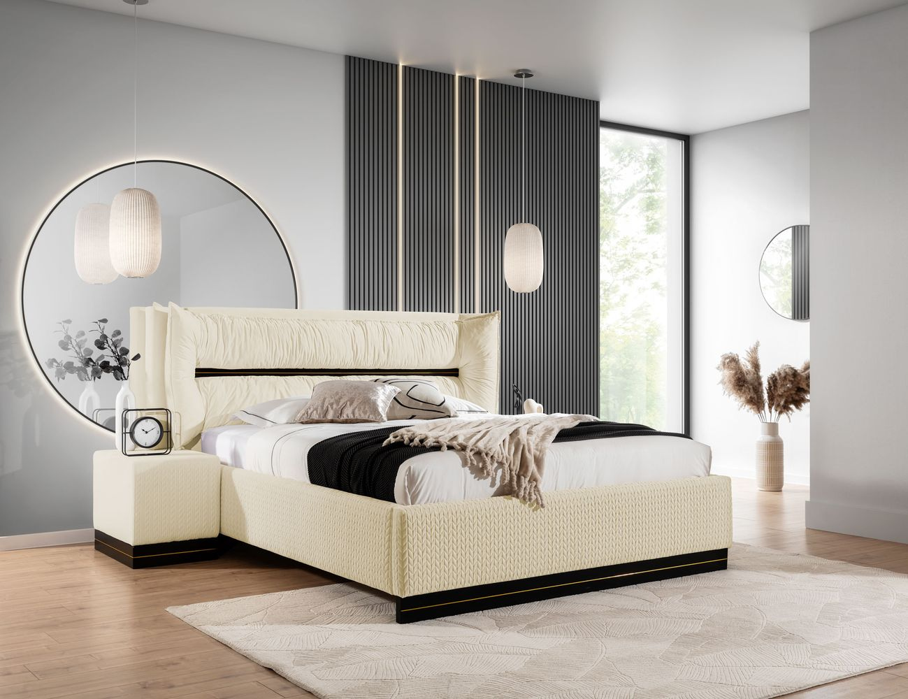 Čalúnená posteľ 120x200 IMELDA - smotanová