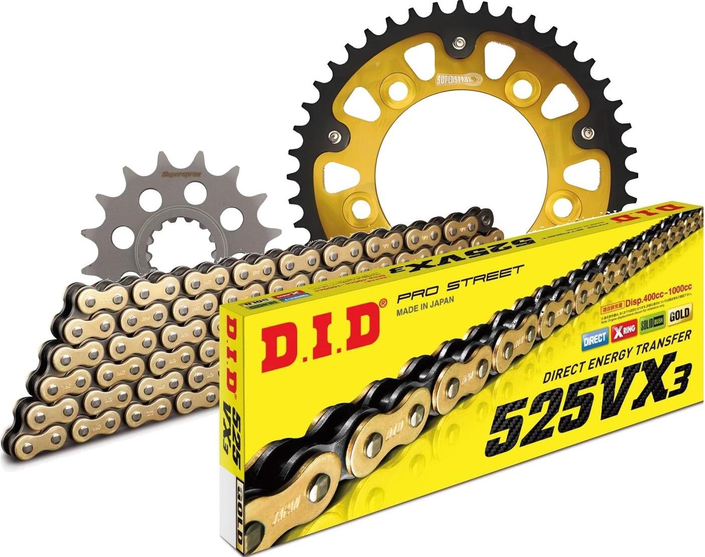 DID Kit Stealth (gold) Kompatibel mit Honda CBF600 /N /S 08-13 16-42-124 DID525VX3(G&B) Niet S404048162