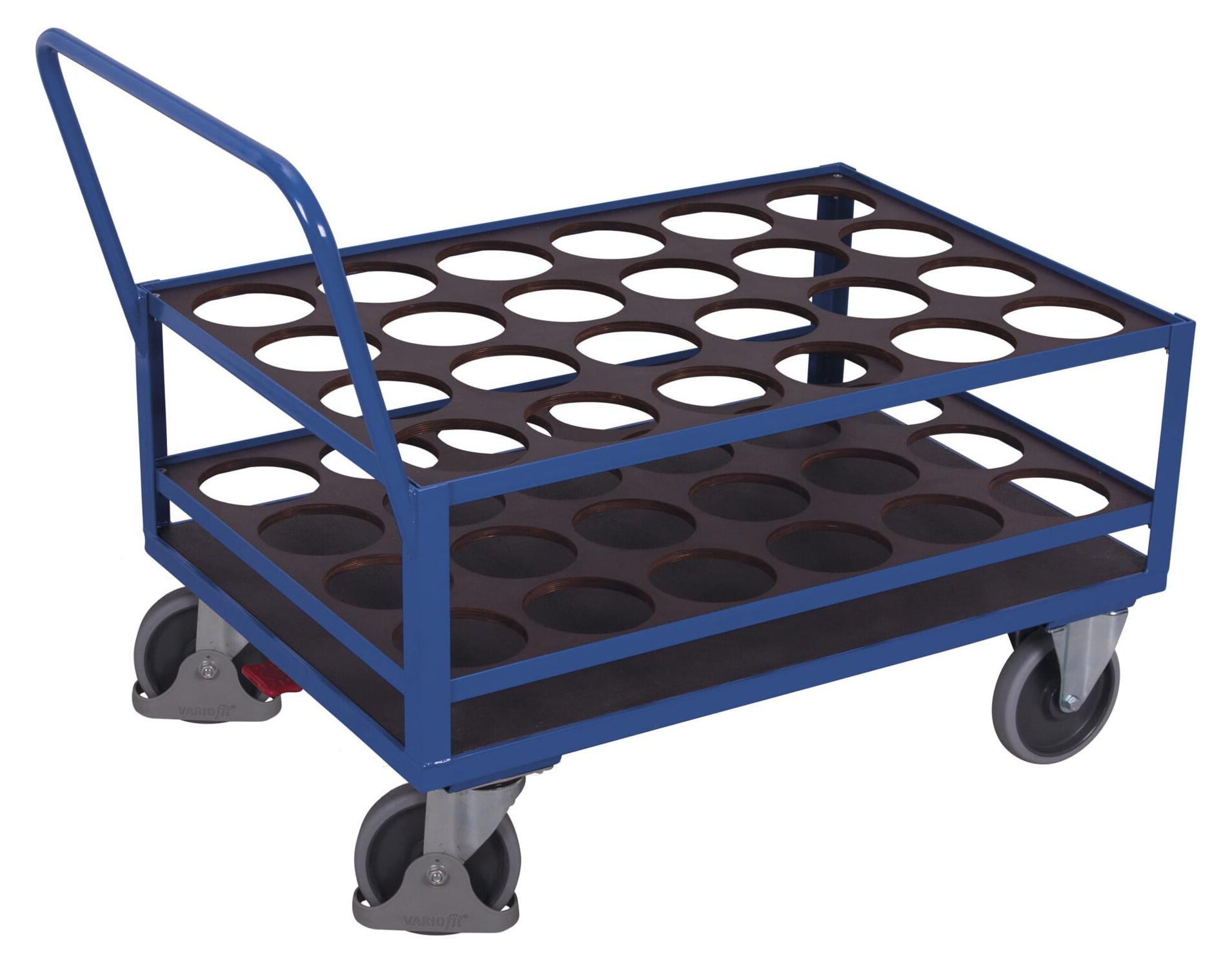 VARIOfit Stahlflaschenwagen für 24 Flaschen mit EasySTOP sw-700.295