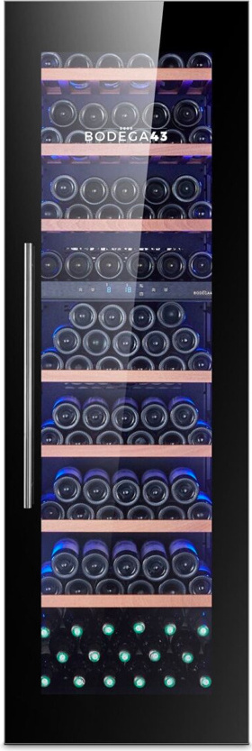 Großer Einbau Weinkühlschrank mit 2 Zonen BODEGA43-100 - Ausführung - 249 Liter - 100 Flaschen - Energiefreundlich und Sehr leise B43100