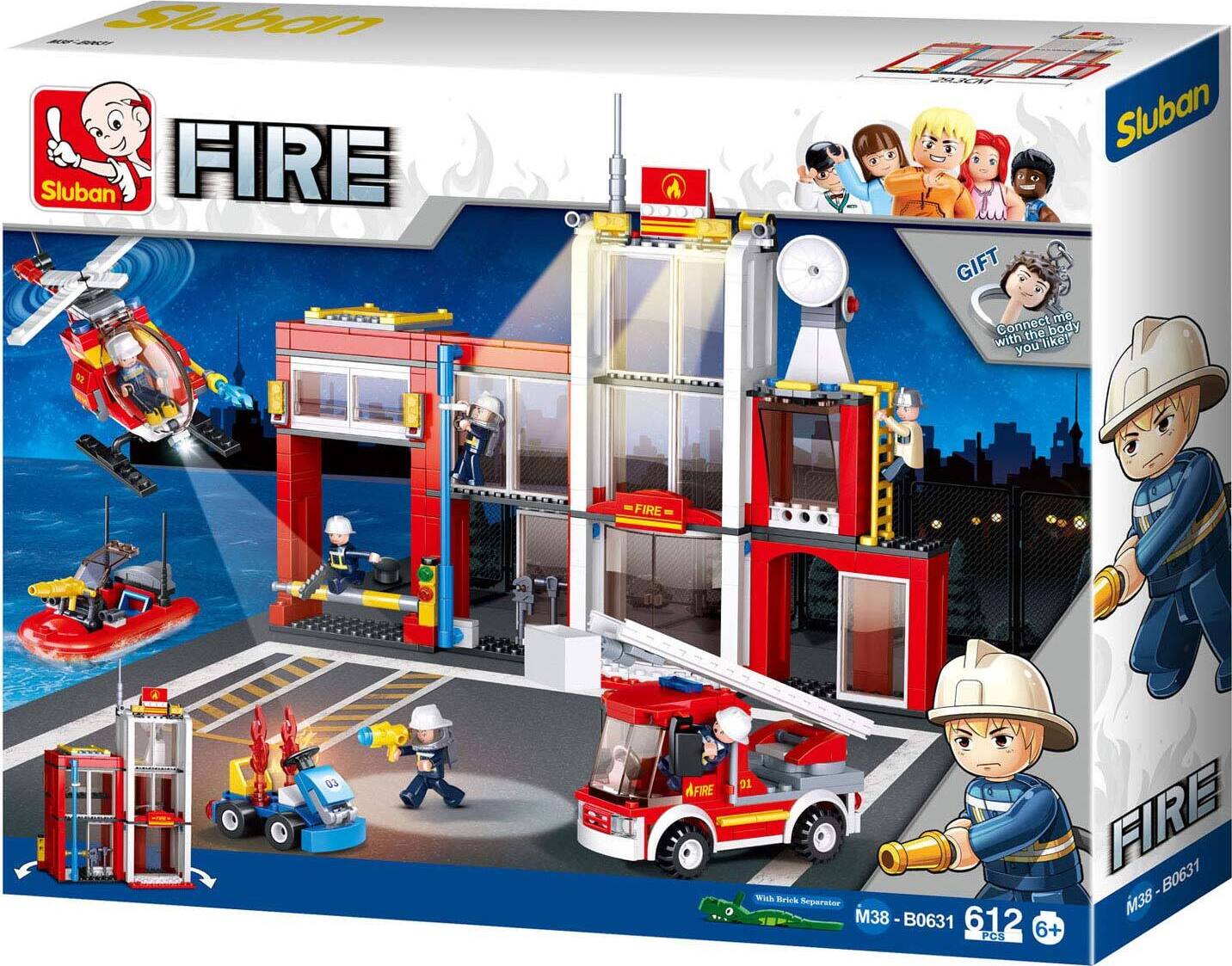 Sluban BLOCKS SLUBAN FIRE STATION 612 PCS M38-B0631