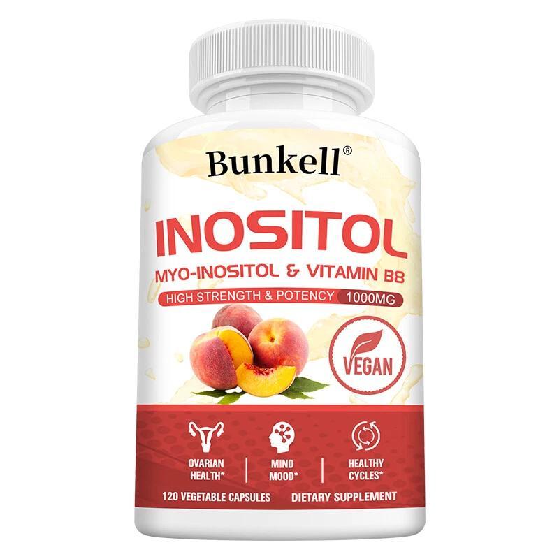Bunkell Inositol 1000mg + Vitamin B8 (120 Kapseln) Nahrungsergänzungsmittel, Frauengesundheit, Hormonhaushalt, Stress, Zyklus, Fruchtbarkeit