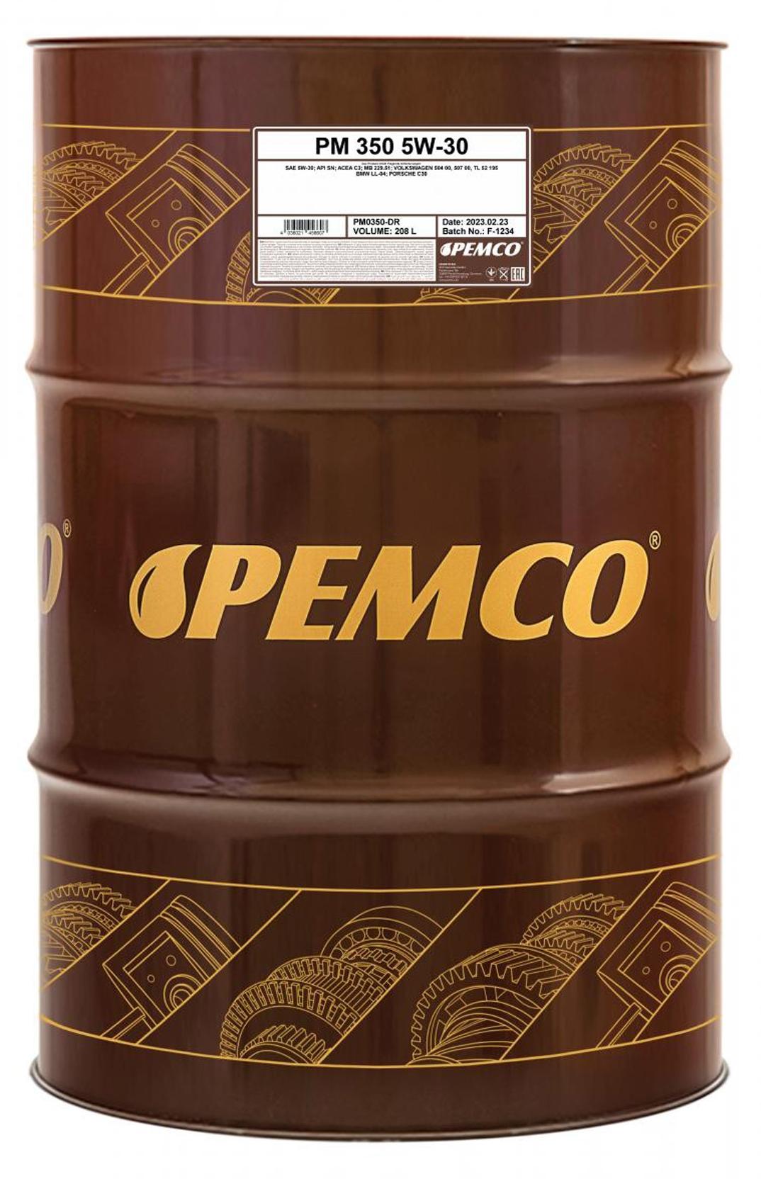PEMCO iDRIVE 300 iDRIVE 350 für 5W-30 208 Liter Motoröl Motorenöl 504 00 507 00 229.51 Longlife-04 Öl PM0350-DR