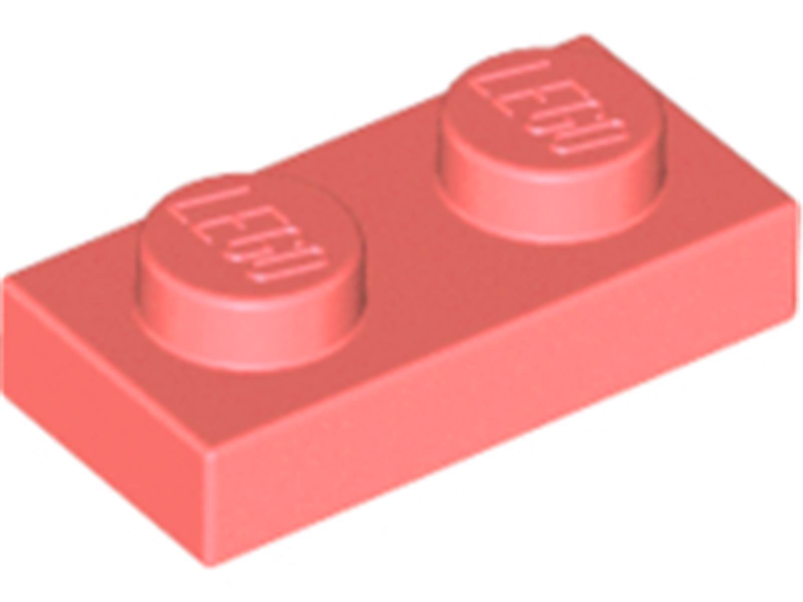 Lego® 10x 1x2 doštičky 3023 - doštička Coral - Coral
