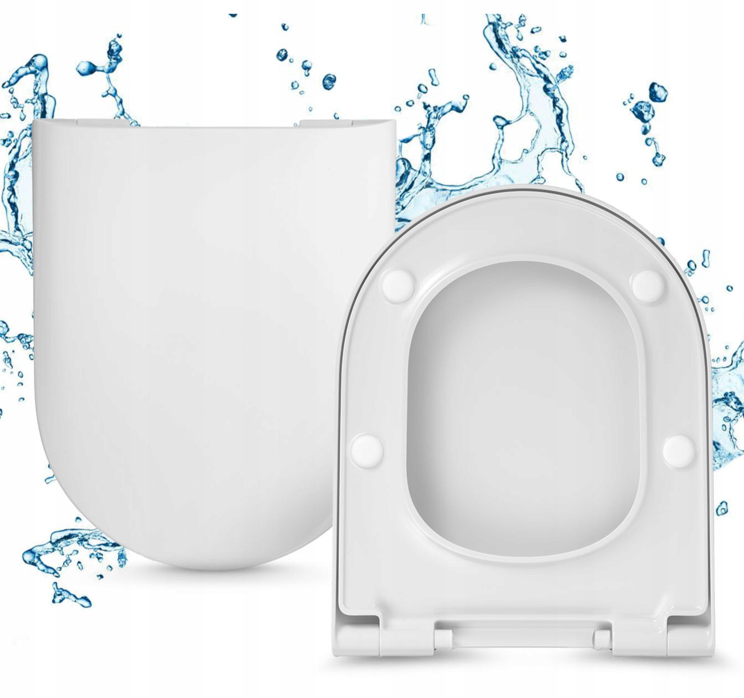 Hamberger Sanitary GmbH WC Sitz - Toilettensitz - für Cersanit Iryda - Weiß - 43,5x36,5 Cm - Antibakteriell - Duroplast - Absenkbarer Sitz - Toilettendeckel