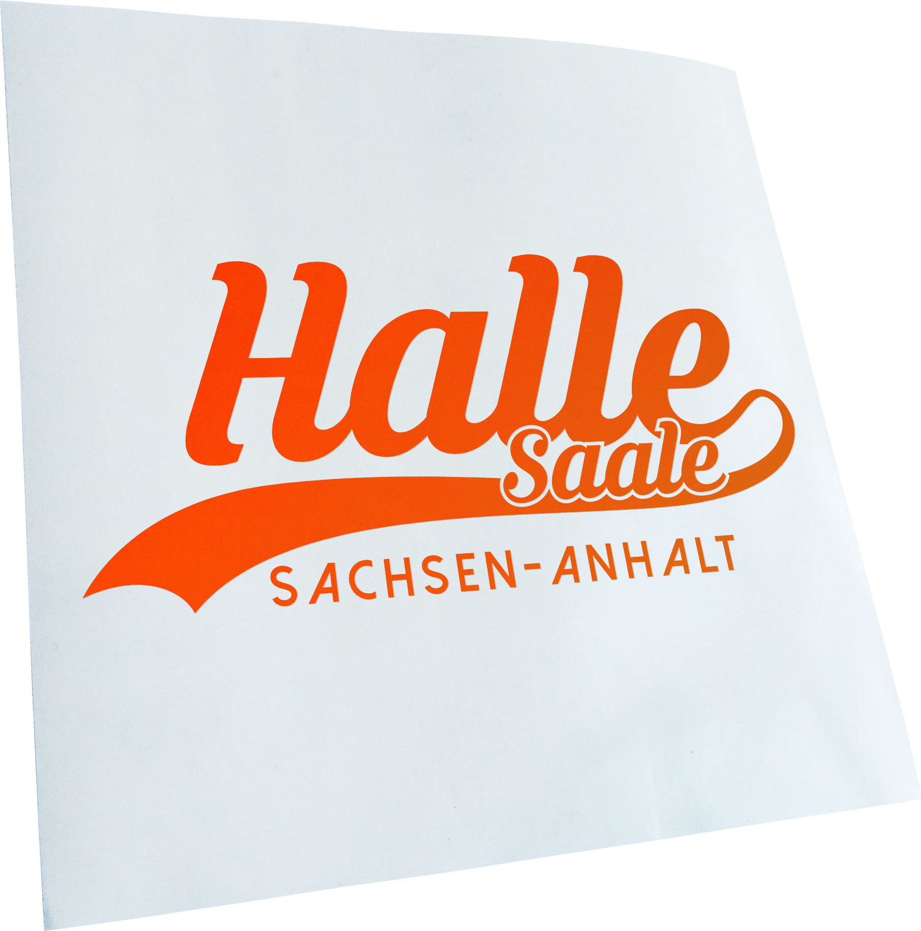 Kiwistar - Autoaufkleber - Halle Saale Sachsen-Anhalt - Neonorange - 50x23cm - Aufkleber für Auto, Laptop, Fahrrad, LKW, Motorrad mehrfarbig JDM Decal Racing chf_a_02-588_37_G50