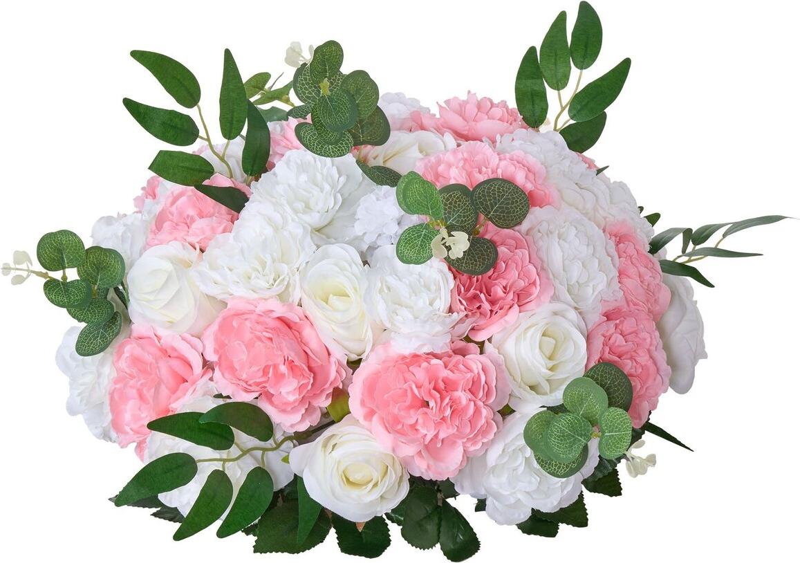 VEVOR Blumenkugeln für Hochzeitsdekorationen Blumenstrauß Rosa + Weiß 10 Stück