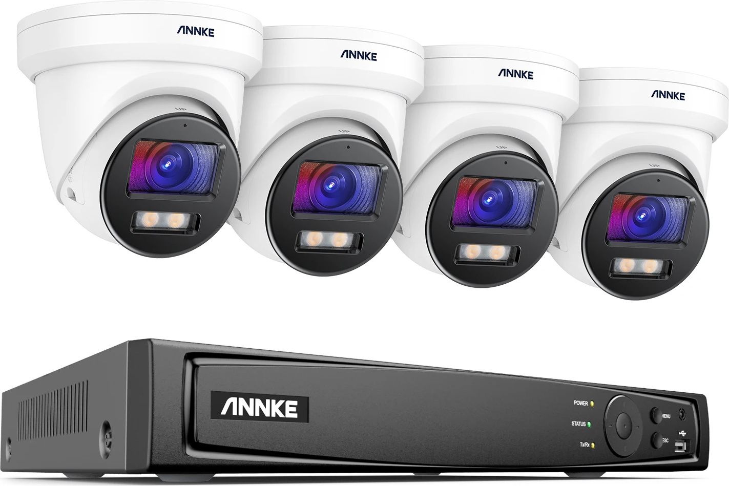 sieťová vežová kamera 4K IR, vylepšené nočné videnie, inteligentné detekčné funkcie, 8CH 4 ks kamera-a, žiadna