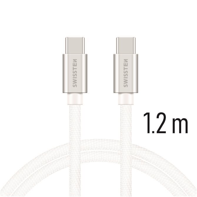 USB kaabel Swissten USB-C - USB-C, 1.2m, hõbe