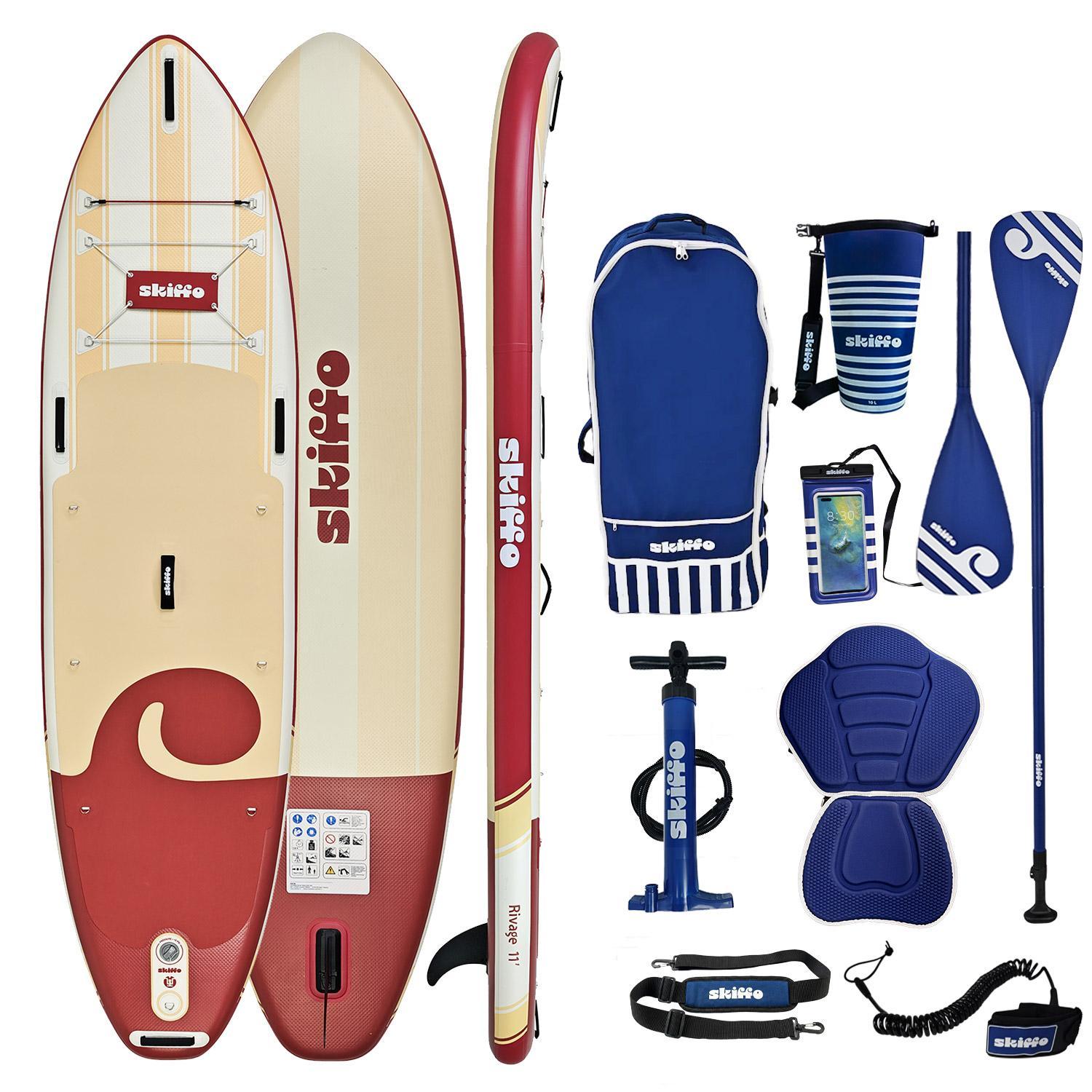 Aqua Skiffo Rivage Lava 11.0 SUP Board aufblasbar 2in1 Paddle Kajak Set 335x86x15cm PB-SLAVA110