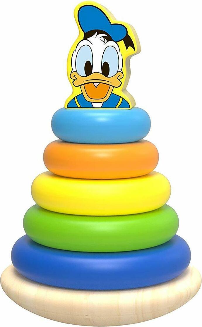 familie24 Donald Duck Holzspielzeug Stapelbare Ringe Babyspielzeug Kinderholzspielzeug TY015