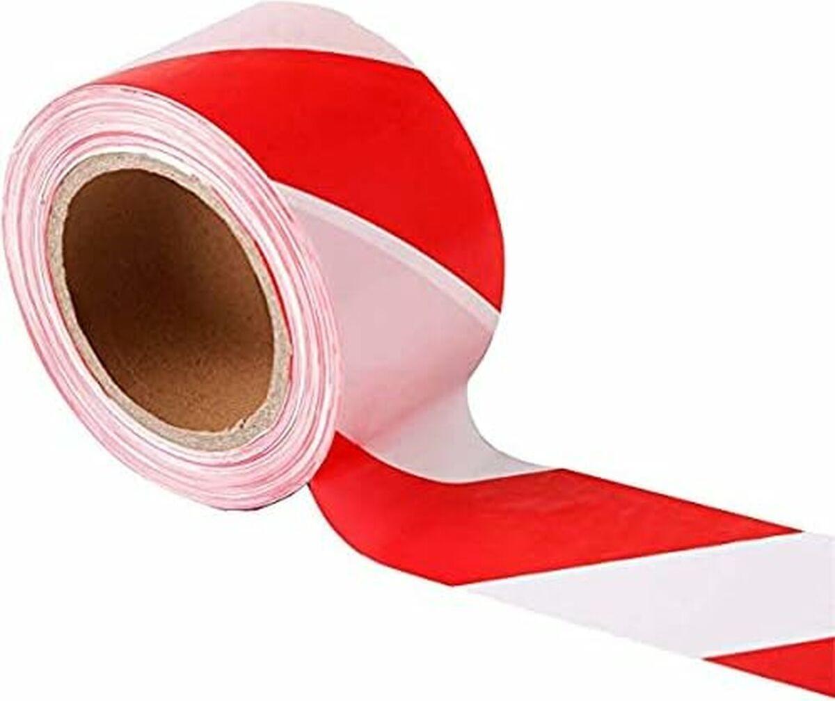 Absperrband Geko 70 mm x 200 m Weiß Rot