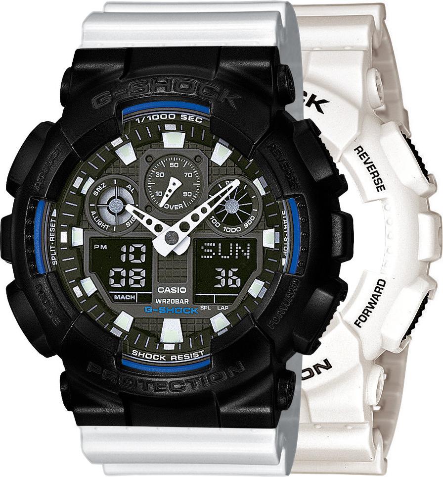 Hodinky Casio G-Shock SET GA-100B-7AER + BEZEL 10523429 + PÁS 10347710 20BAR