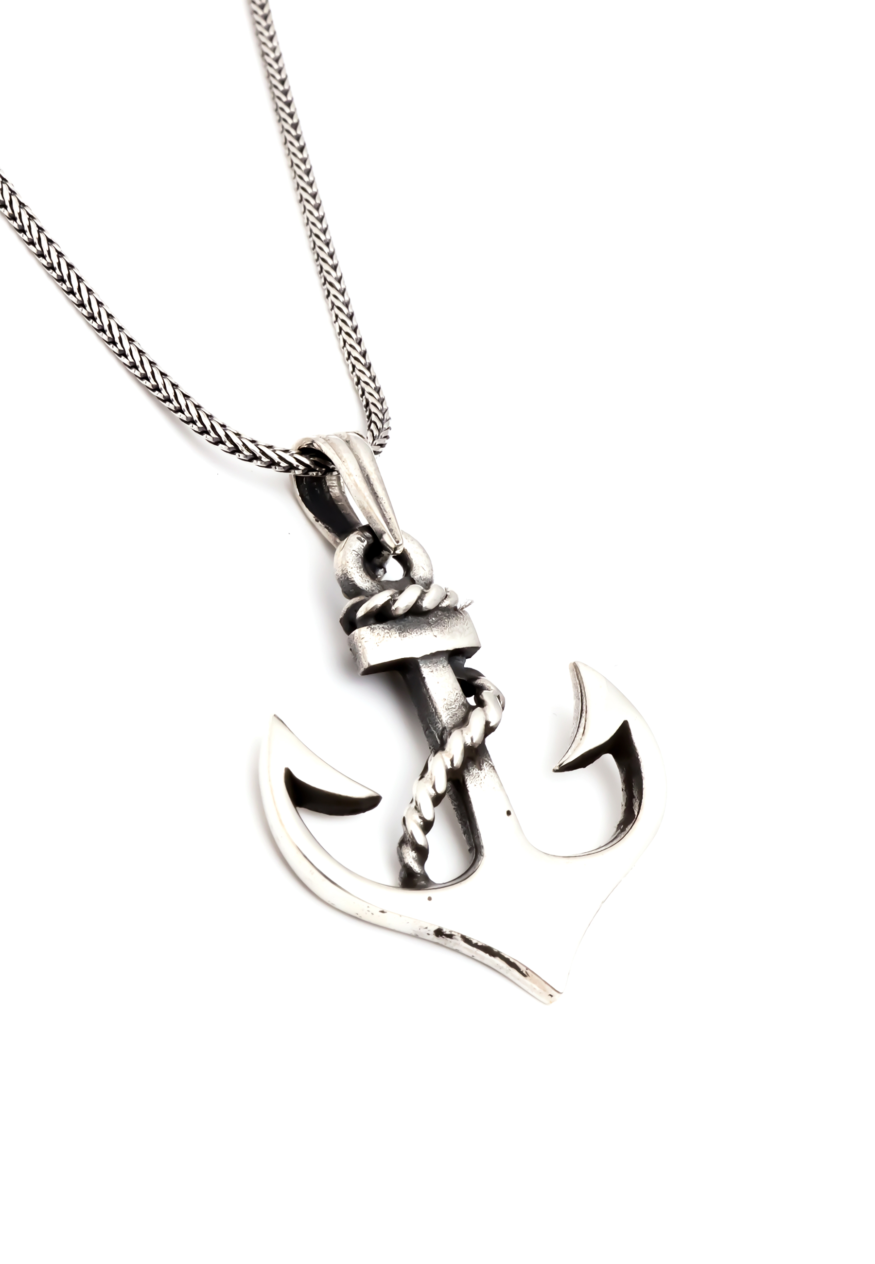 Nordic Schiller Anker Silberkette: Symbol für unerschütterliche Stärke und Stabilität, Farbe:Silber, Größe:55 NS-AG-MANK0022-ANCHOR-22