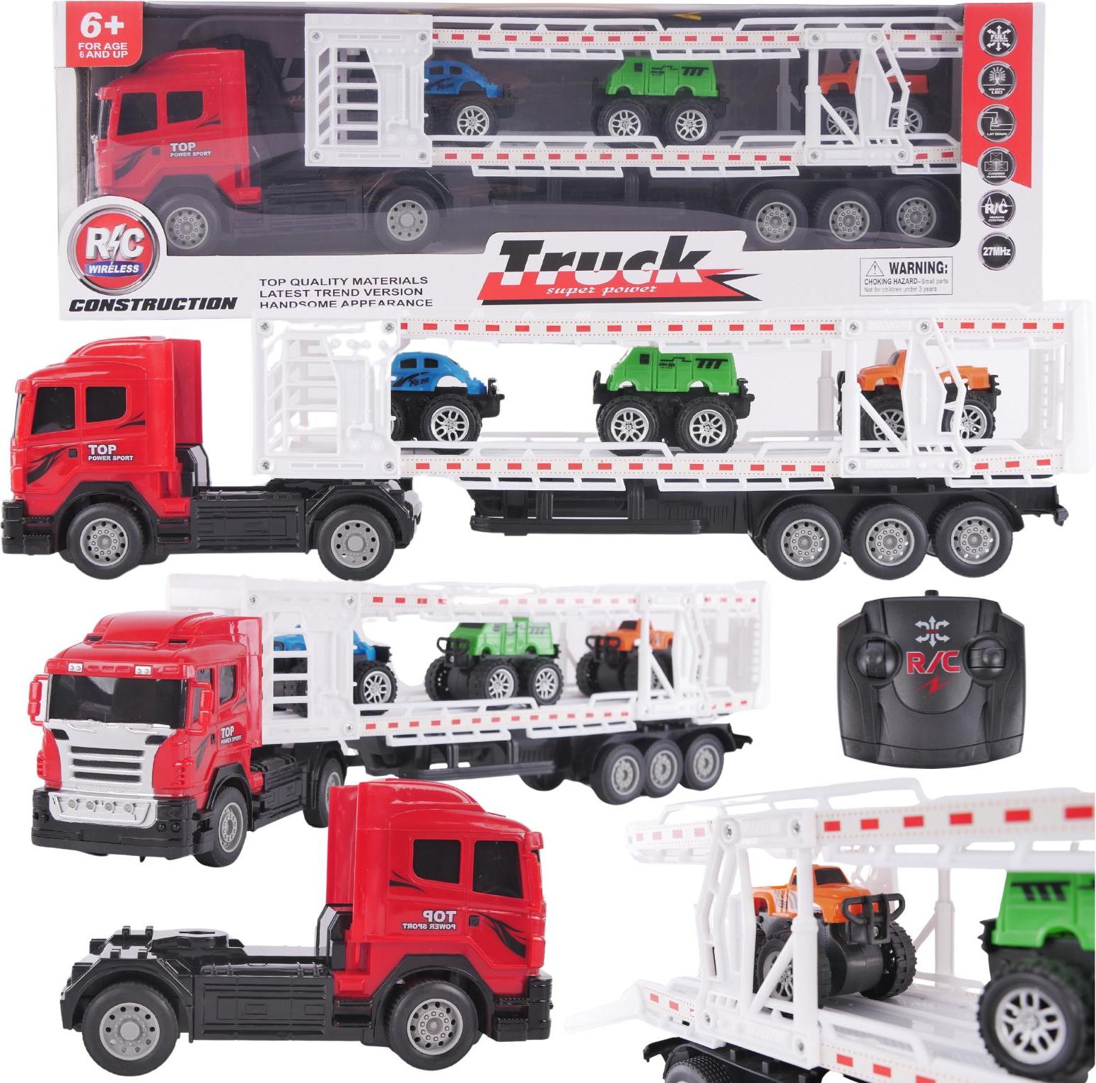 MAKSIK IMPORT Ferngesteuerter Transport-Abschleppwagen mit 3 Autos, ferngesteuerter LKW
