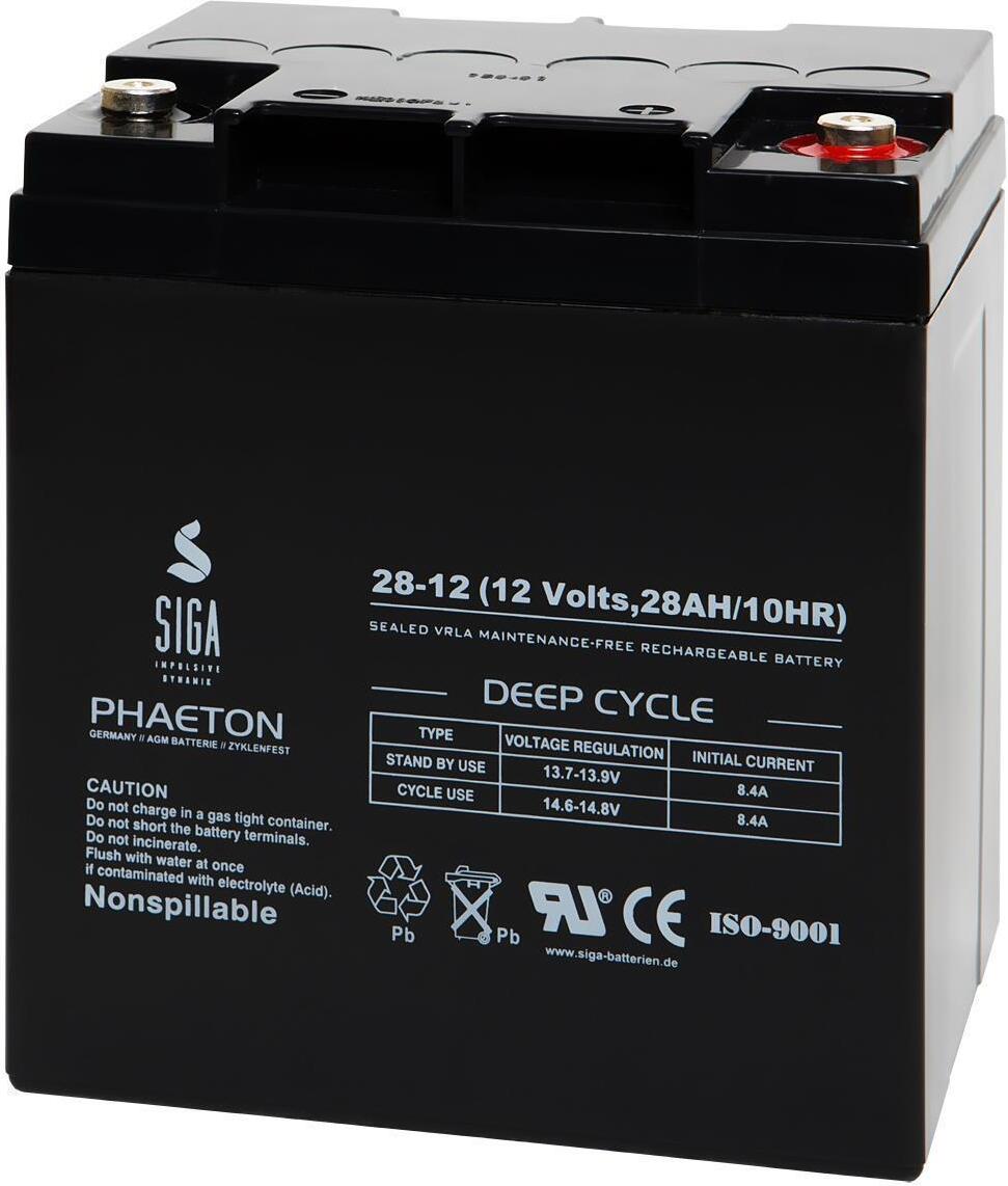 SIGA IMPULSIVE DYNAMIK SIGA Phaeton AGM Deep Cycle Akku 28Ah 12V S28-12