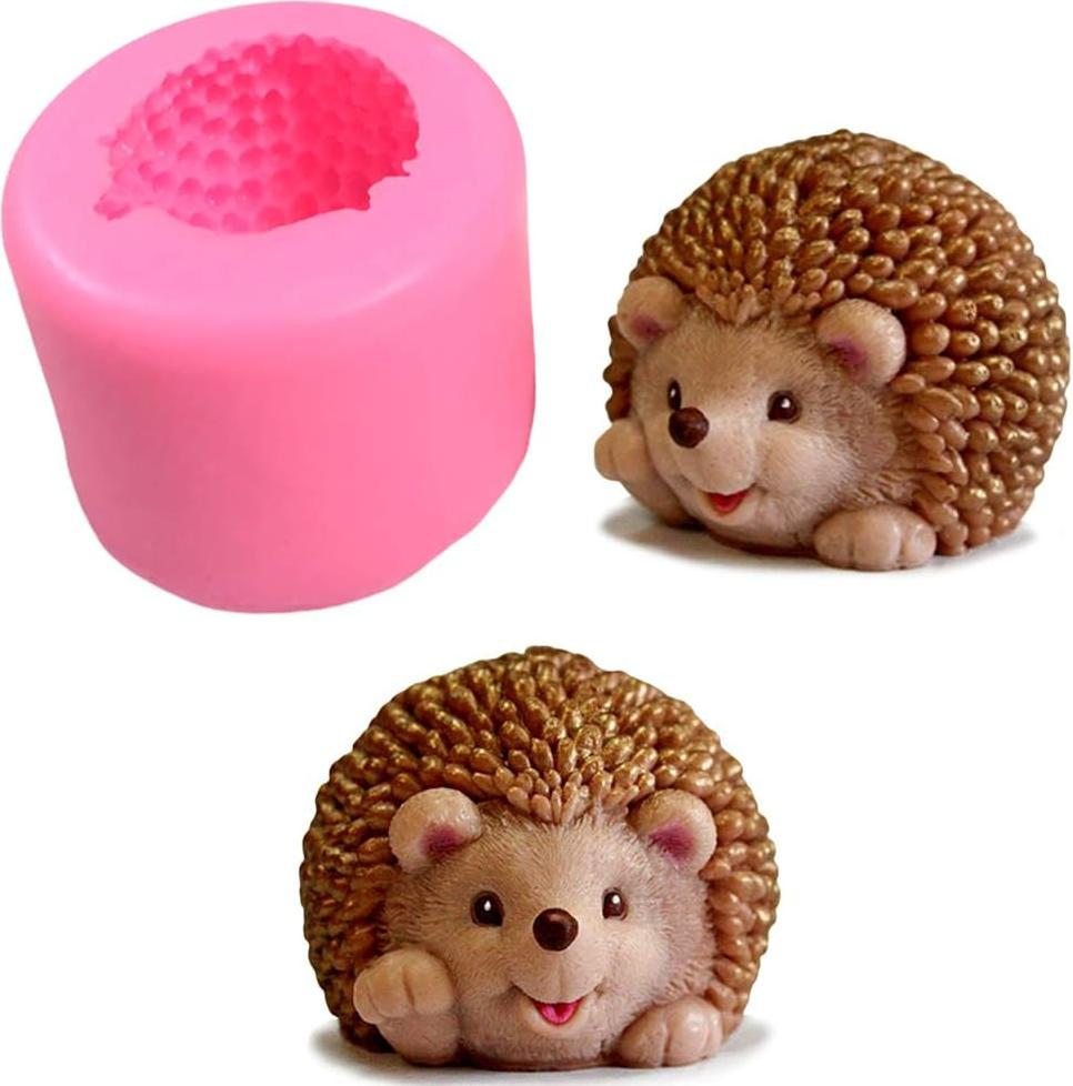 Zimtky 3D süße Igel-Seifenform Handwerk Kunst Silikon Seifenform DIY handgefertigte Kerzenform Schokolade Gips von Paris Form KEGQ251206AMZ370