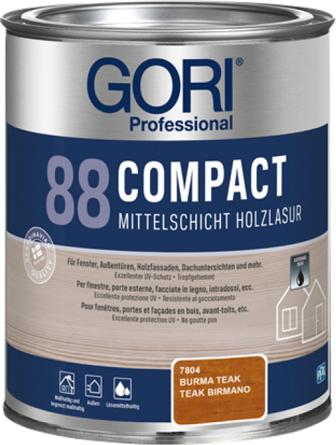 Mein-Onlineversand Gori 88 Compact-Lasur, 750ml Farbton - Ebenholz
