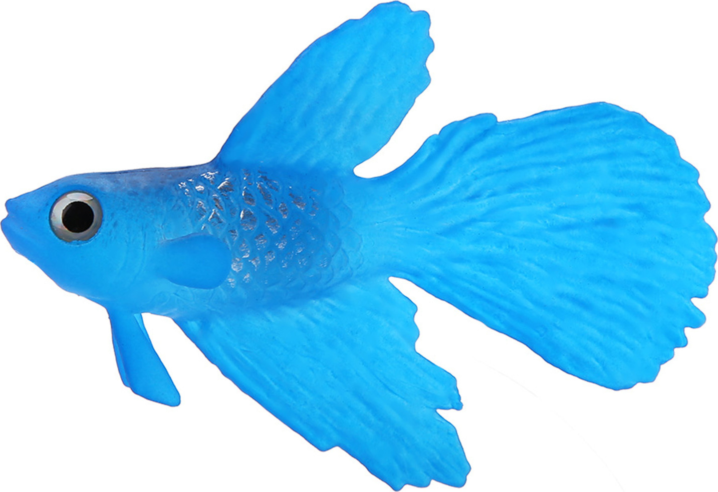Cocosity Lustige Aquariumdekoration, künstlicher Silikonfisch, kleiner Fisch, Aquariumornament, blauer Kampffisch