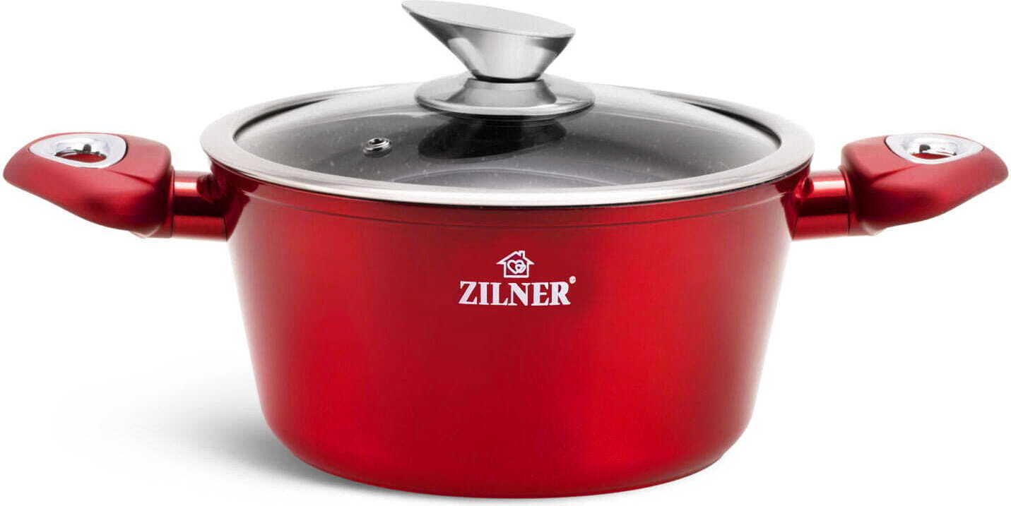 GRANITBESCHICHTETE TÖPFE 8 EL. ZILNER KIRSCHROT ZL-8551