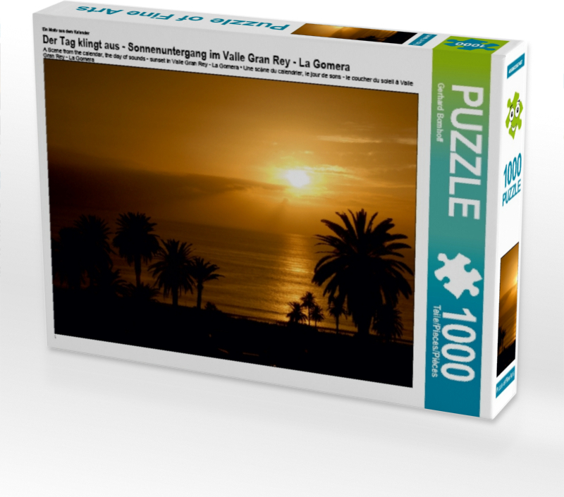 Calvendo Ein Motiv aus dem Kalender Der Tag klingt aus - Sonnenuntergang im Valle Gran Rey - La Gomera 1000 Teile Puzzle quer 640x480mm, Bomhoff Gerhard; 7333669