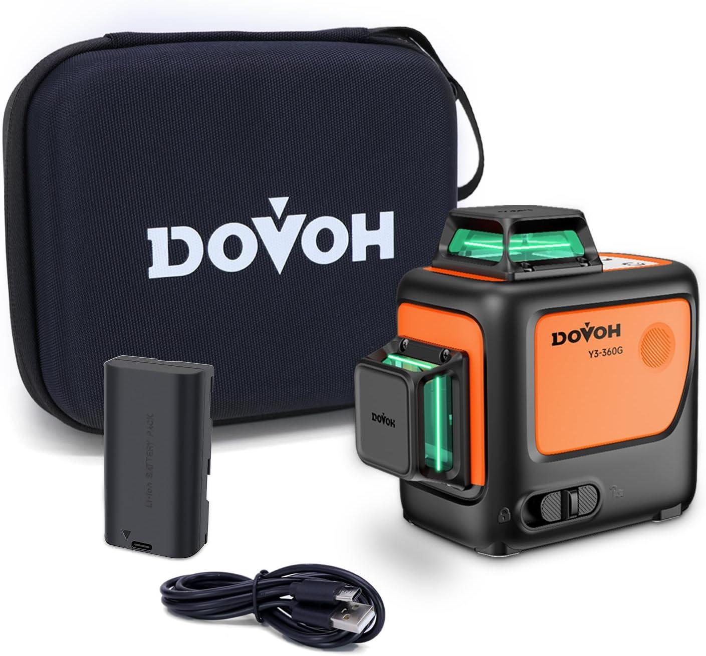 DOVOH Y3-360G Kreuzlinienlaser 3D 360 Grad, 12 Linien Grün, USB-C, IP54