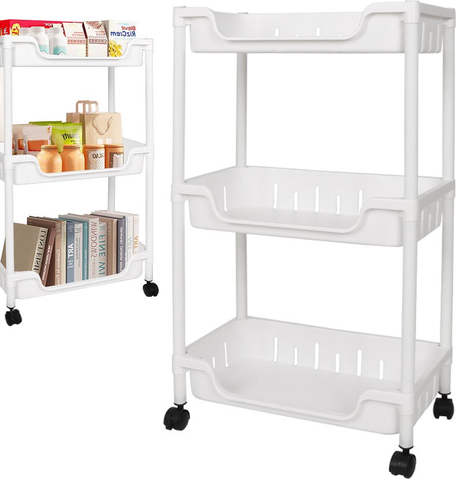 Verk Badezimmerregal Küchenschrank mobiles Bücherregal auf Rollen 3 Ebenen