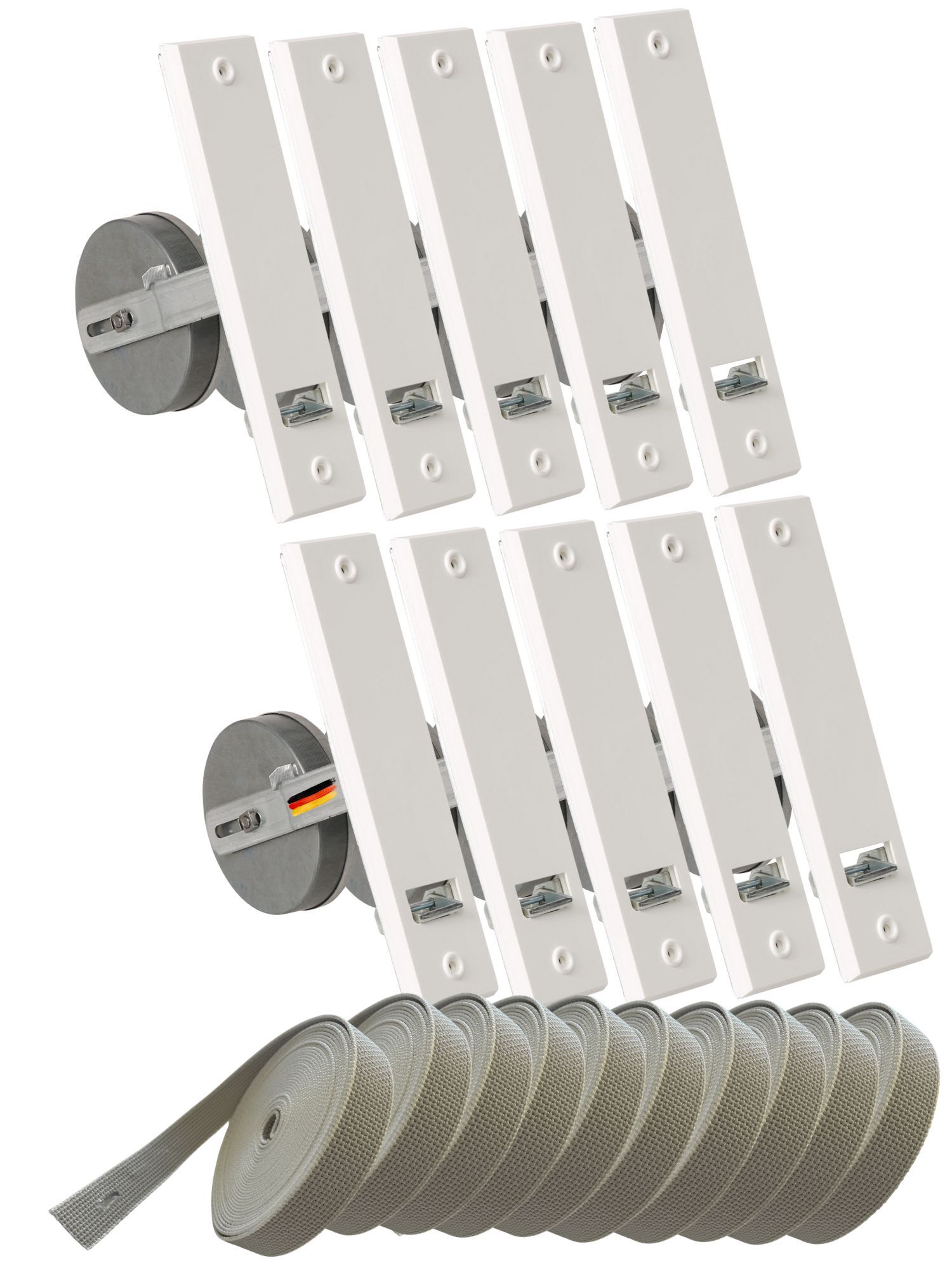 DOJA Barcelona Rolladen Gurtwickler 14mm Weiß - Unterputz Mit Polyamid-Abdeckung