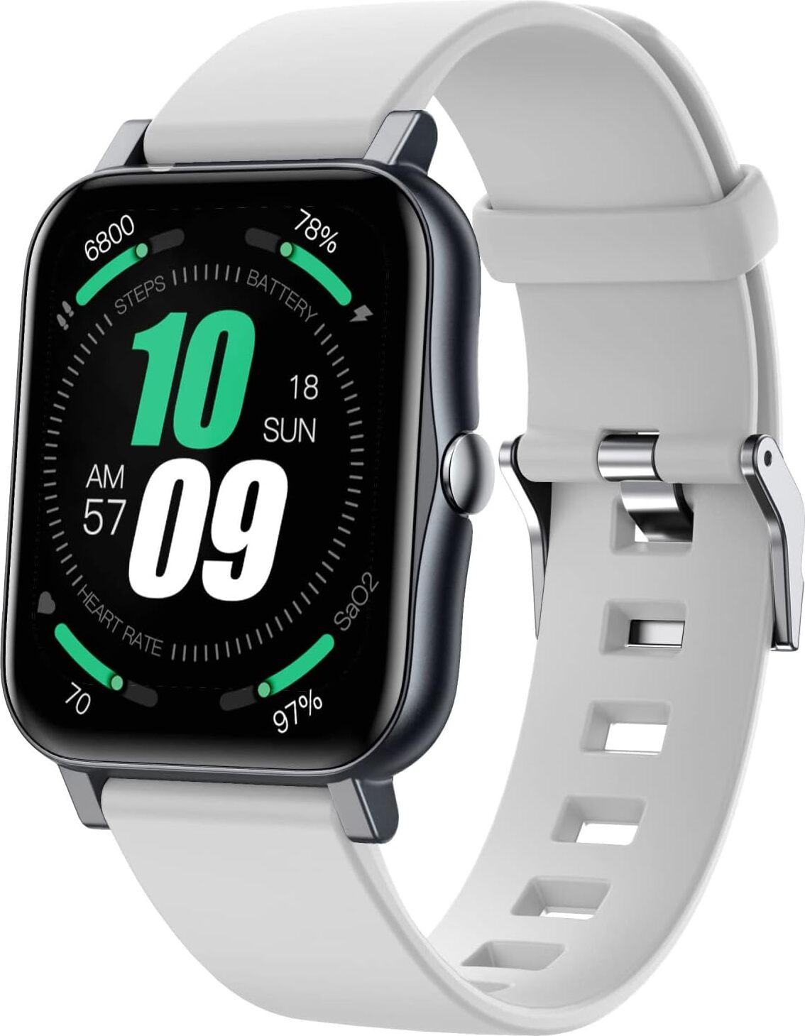 Inteligentné hodinky SmartWatch 1,7-palcový pánsky fitness tracker IP68 športové hodinky s monitorom srdcového tepu, vhodné pre ios Android, sivé