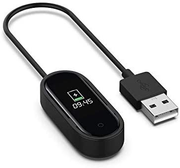 Case2go - Nabíjačka vhodná pre Xiaomi Mi Band 4 - USB kábel - 20 centimetrov - TPE - čierna