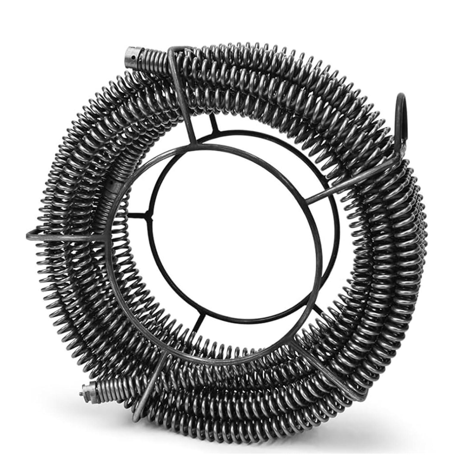 IRONDELIC Federspirale Rohrreinigungsspiralen Ø 22 mm x 14 m für Rohrreinigungsgerät Rohrreinigungsmaschine, für Ø 30-200 mm Rohrreiniger