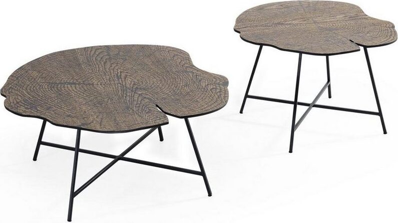 Wohnzimmer 2x Couchtisch Braun Holz JVmoebel