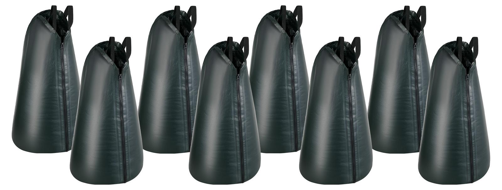 SucceBuy Baumbewässerungssack 75,7L 8er-Pack, PE-Wassersack mit Reißverschluss, ideal für eine 3–4 Stunden Bewässerung von Bäumen, Bewässerungsbeutel für effiziente Sommerbewässerung