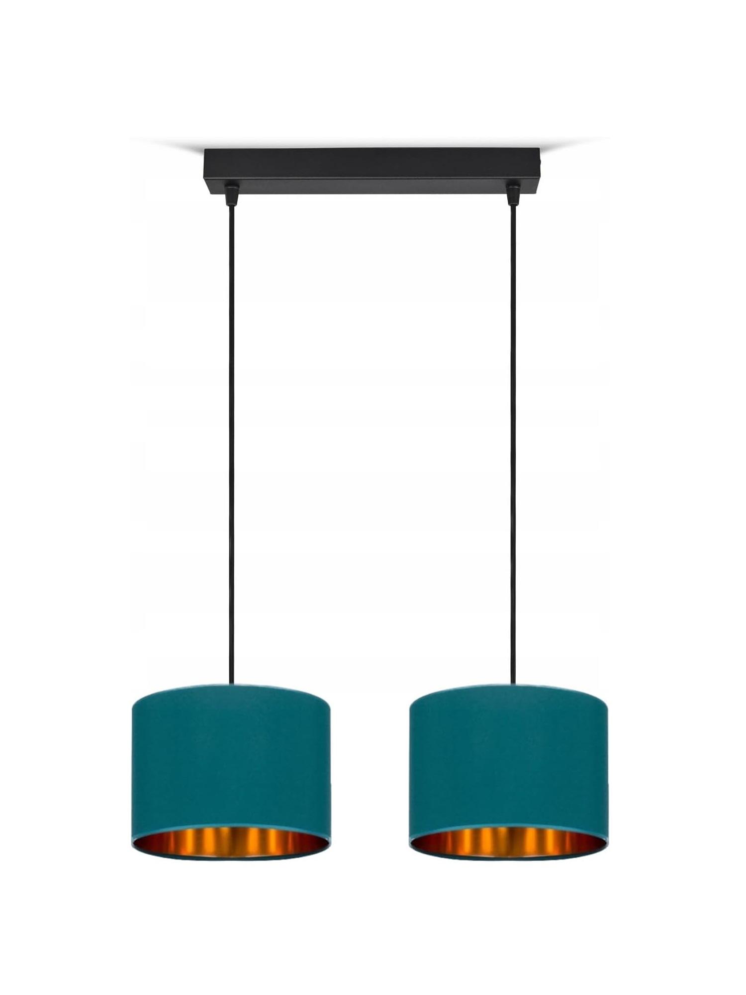 FKL DESIGN Home Deco Deckenlampe Türkis Lampe Leuchte Vintage Modern E27 Designerlauchte 2-flammig N230-H2-T