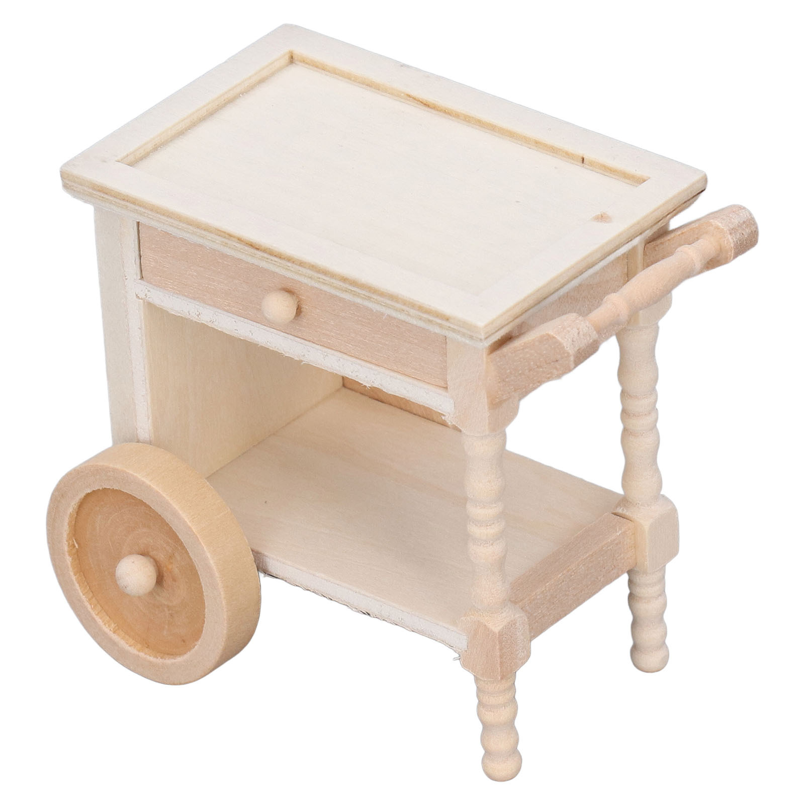 Cocosity Mini-Essenswagen,Mini-Essenswagen aus Holz,Puppenhaus-Essenswagen,Mini-Essenswagen,Miniatur-Essenswagen,Puppenhaus-Küchen-Zubehör